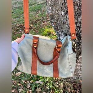 I Medici Light Green Tote Bag With Brown And Gold Accent